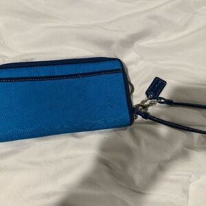 Coach Vibrant Blue Wristlet Wallet